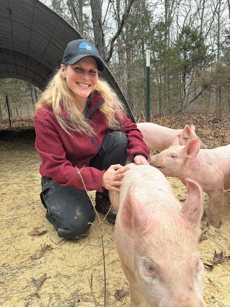 “Our piglets are weaned at a minimum of six weeks,” Sandy said. “More time with mom makes a big difference in fat cell development and therefore overall taste.” Photo by Sam MacPherson. 