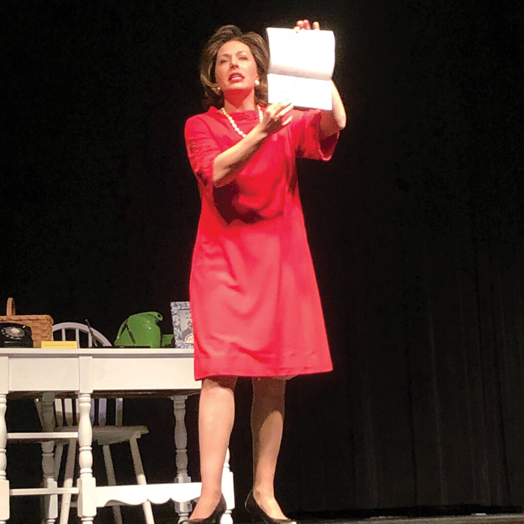 Adie (Miller) Williams portrays Lady Bird Johnson in “Tea for Three: Lady Bird, Pat & Betty” during the 2021 Cherry Blossom Festival. The performance also served as the inaugural Route 66 Repertory Theatre, the newest repertory theatre company in the Ozarks.