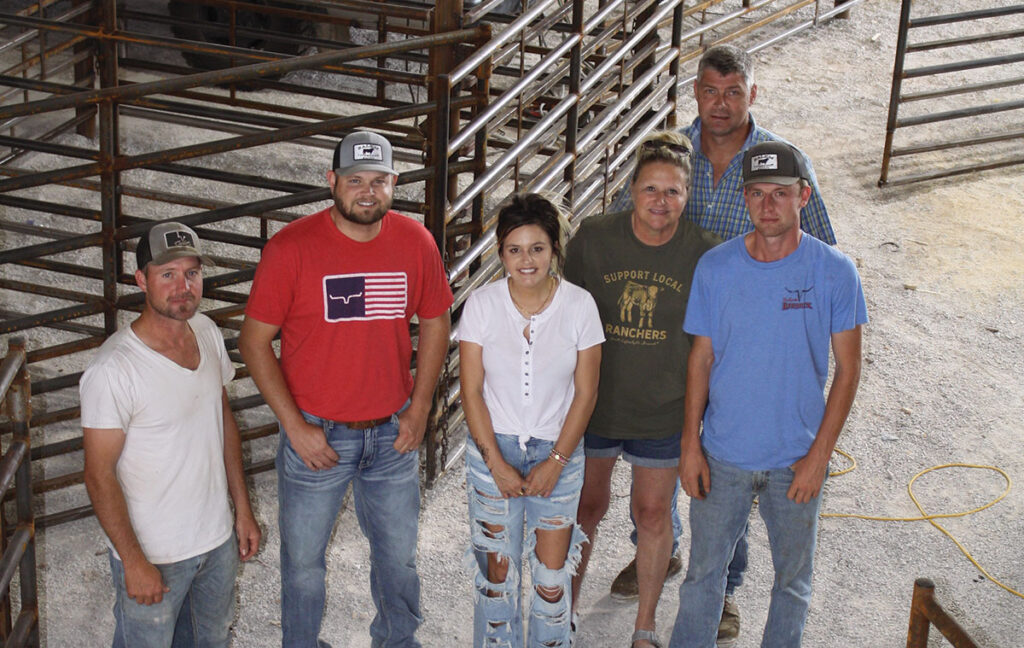 The new Wright County Livestock Auction will hold it’s first sale on Aug. 18, 2021. Pictured, from left, are Luke Peterson, Brandon Barton, Britney Brandon, Rene Lauderdale, Tracy Schafer and Bryce Lauderdale. Photo by Julie Turner-Crawford.