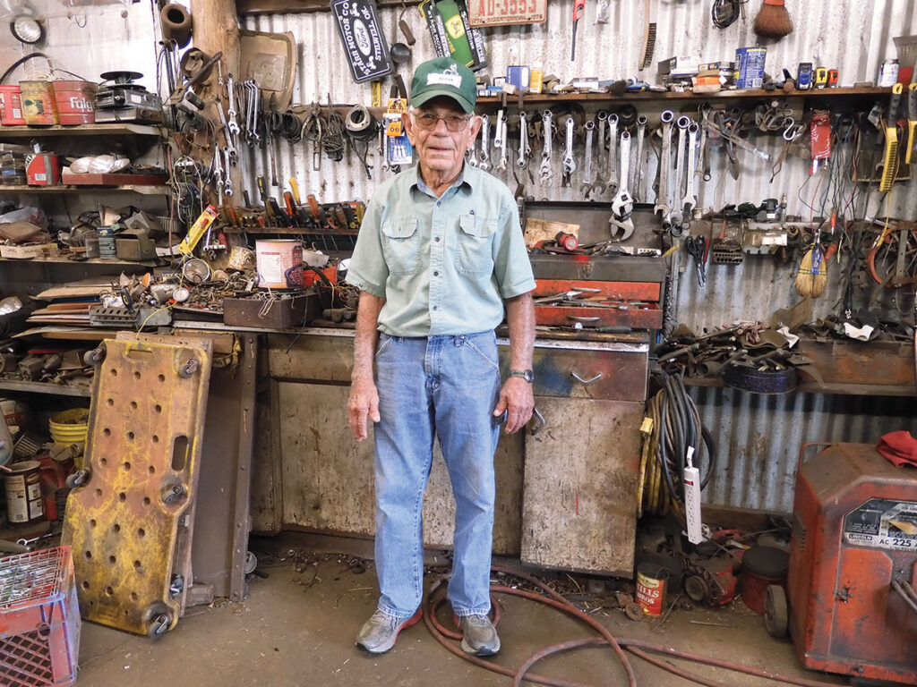 Clarence Woodward of Stilwell, Oklahoma is well know for fixing things. He he was a young boy and fixed a television he earned the nickname fix-it witch. Photo by Terry Ropp.