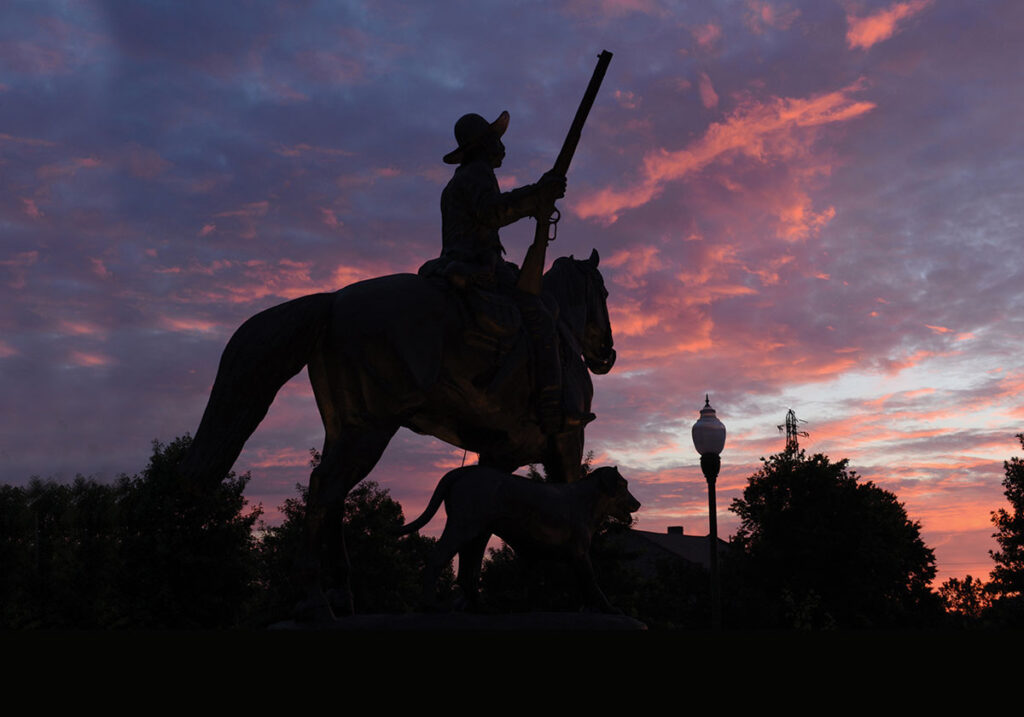 Monument of Bass Reeves at Sunset. Submitted Photo. 