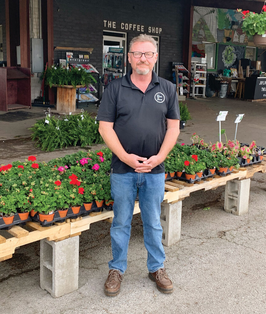 Curt Carr, owner of Joplin Greenhouse and Coffee House in Joplin, Missouri. Photo by Rachel Harper.