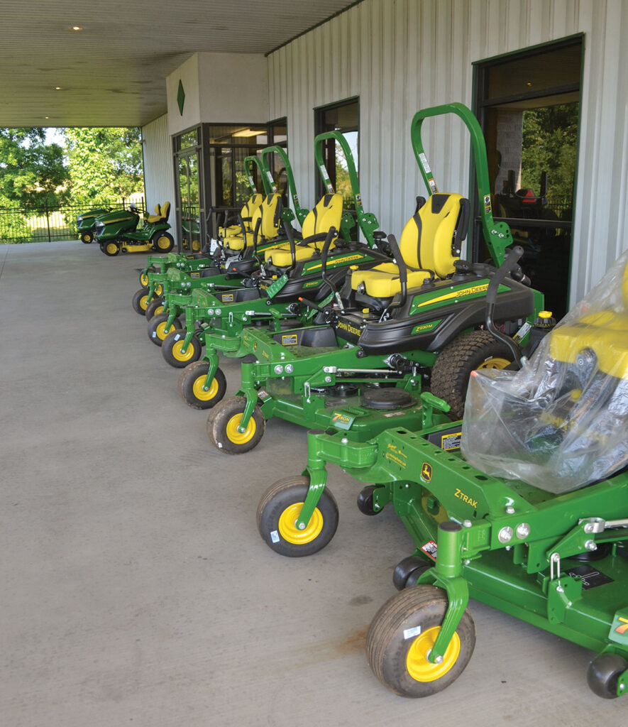 John Deere Mowers at Heritage Tractor in Lebanon, Missouri. Photo by Laura L. Valenti.