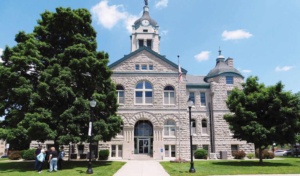 Historic Lawrence County Courthouse in Mount Vernon, Missouri. The current structure on the Mount Vernon, Mo., square replaced two previous buildings. Photo by Neoma Foreman.