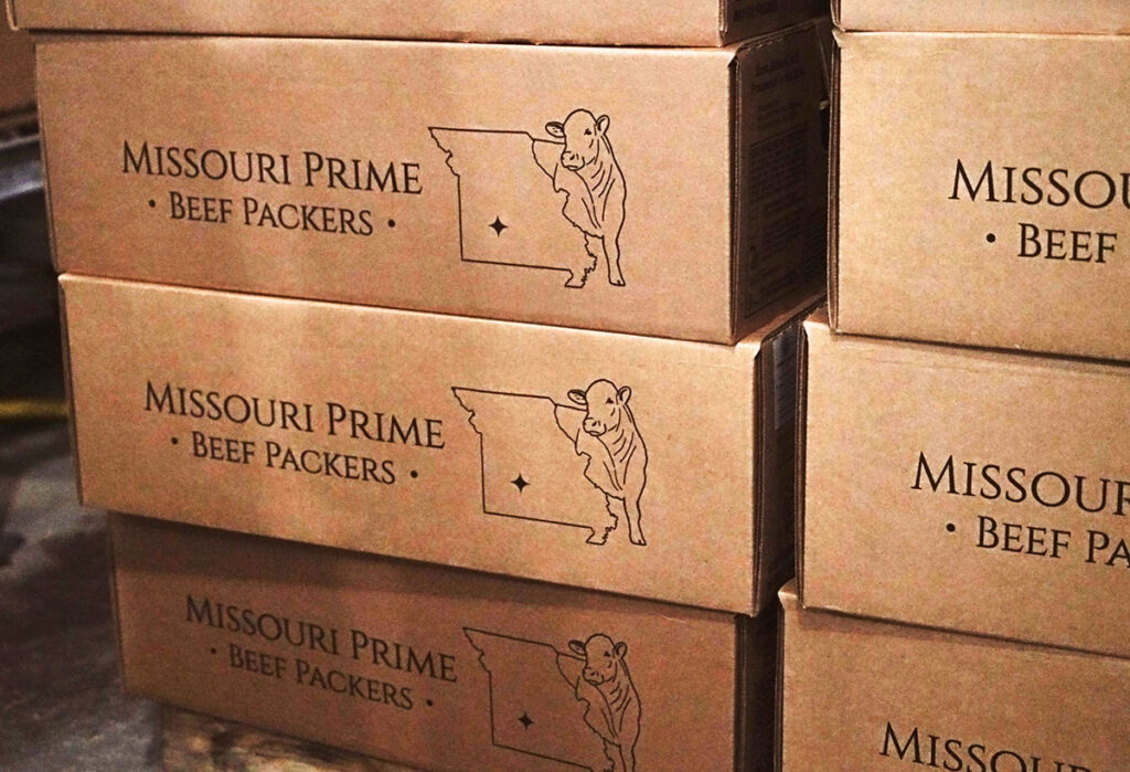Missouri Prime Beef Packers boxes ready for shipment. Submitted Photo. 
