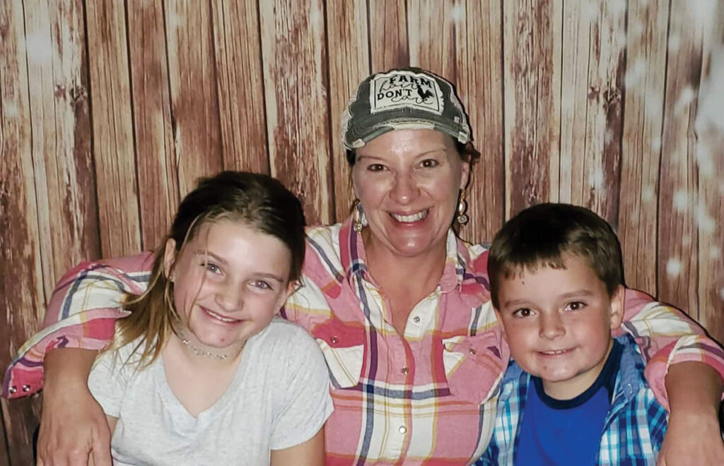 Amy Sauerwein of Pineville, Missouri with her two kids. Submitted Photo.