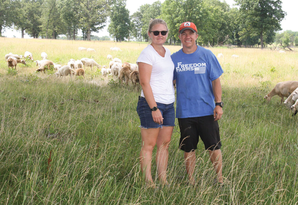 Travis and Chrissy Linden started a commercial sheep operation at their Texas County, Mo. farm. Photo by Julie Turner-Crawford.