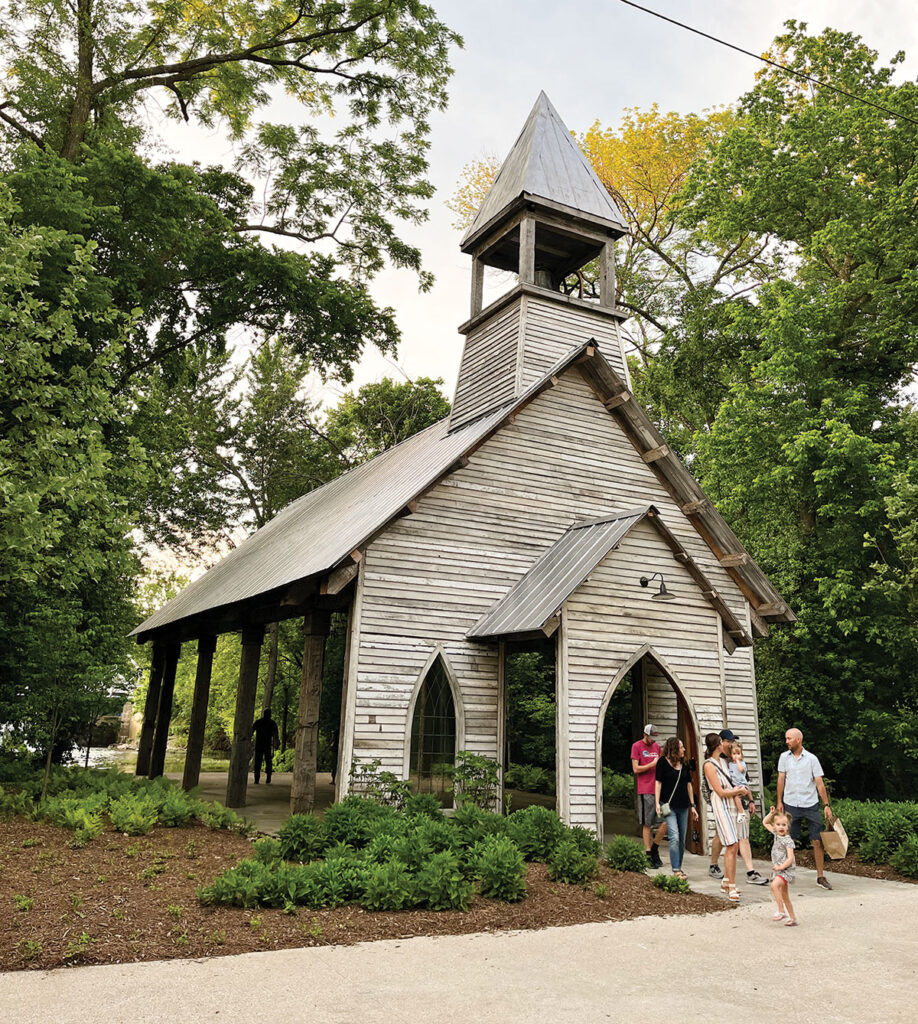 Open-air wedding chapel at Finley Farms that is made from reclaimed wooden materials. Submitted Photo. 