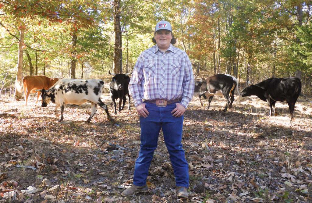 Dylan Kildow works closely with his family at 7K Farm, where they raise cattle and have a haying operation. Photo by Terry Ropp. 