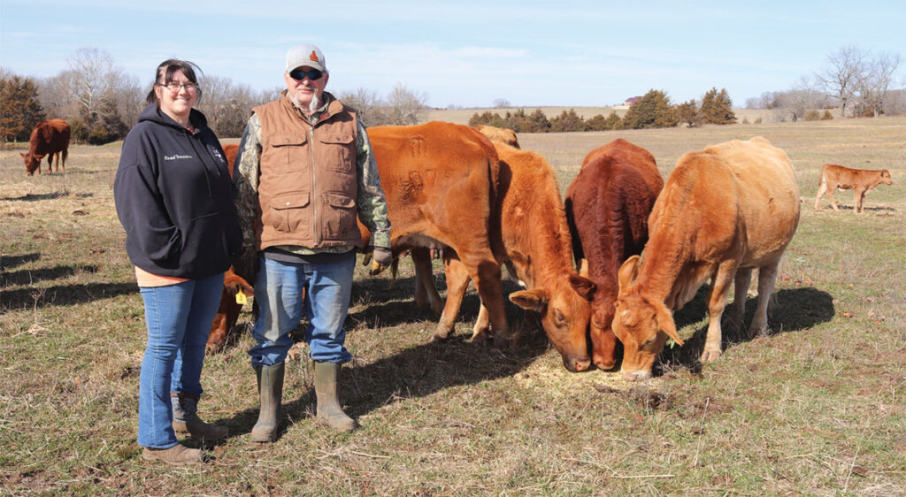 Marilynn Teague and Jimmie Chastain ventured into registered Beefmasters six years ago. Photo by Julie Turner-Crawford. 