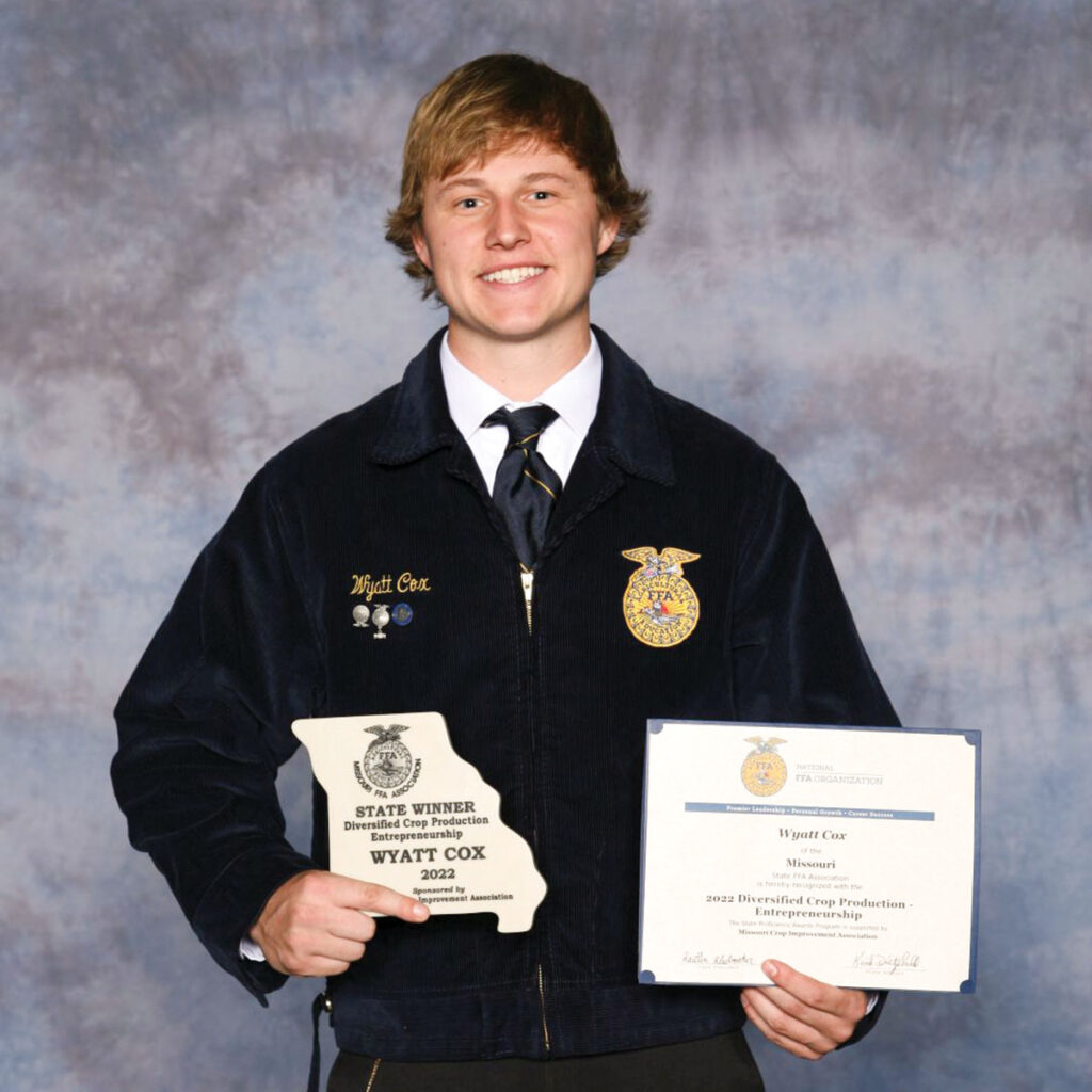 Wyatt Cox and his family have raised corn, soybeans and wheat for generations. Submitted Photo. 