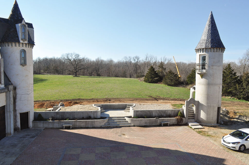 Robert and Bonnie constructed an outdoor stage where they plan to host a musical production of Rapunzel, for which Bonnie has written the play and enlisted a music student from Missouri State University to score the music. Photo by Ruth Hunter. 