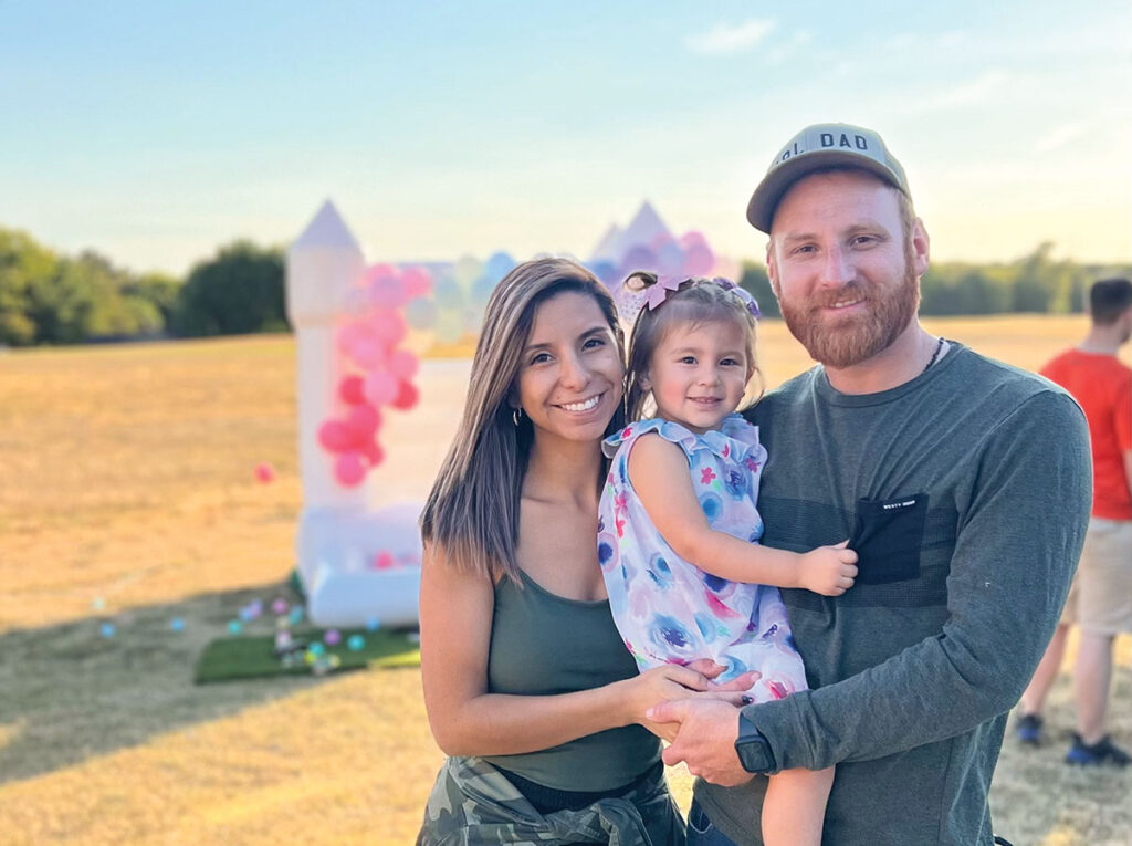 Jacob Hardesty of Turkey Ford, Oklahoma with his wife Liza and daughter Kenzley. Contributed Photo. 