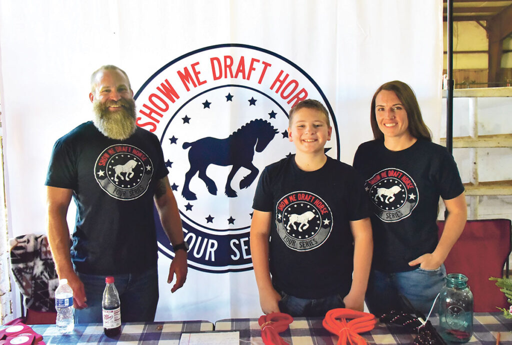 Jason Descamps of Pleasant Hope, Mo., got involved with draft horses four or five years ago. Jason said his wife, Leah, wanted one, so they purchased a Clydesdale stallion and attended an event at the Ozark Empire Fairgrounds. Photo Courtesy of Laclede County Record. 