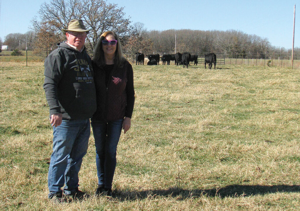 Dennis and Rhonda Hampton own Hampton Farms, which runs about 900 calves at all times. Photo by Brenda Brinkley. 