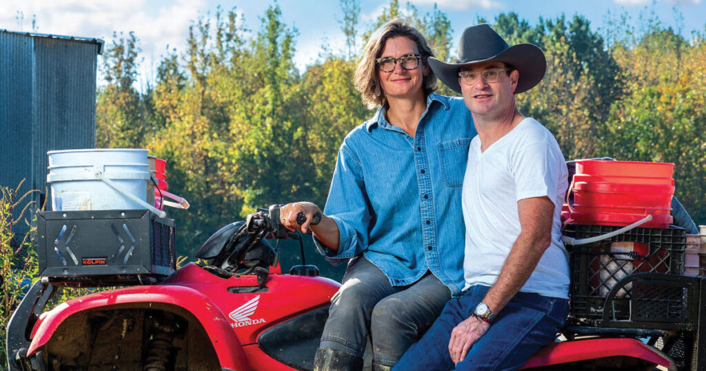 Holly Payne and Aaron Baldwin started Porch Swing Farms five years ago after returning to Arkansas following their careers in academia. Contributed Photo. 