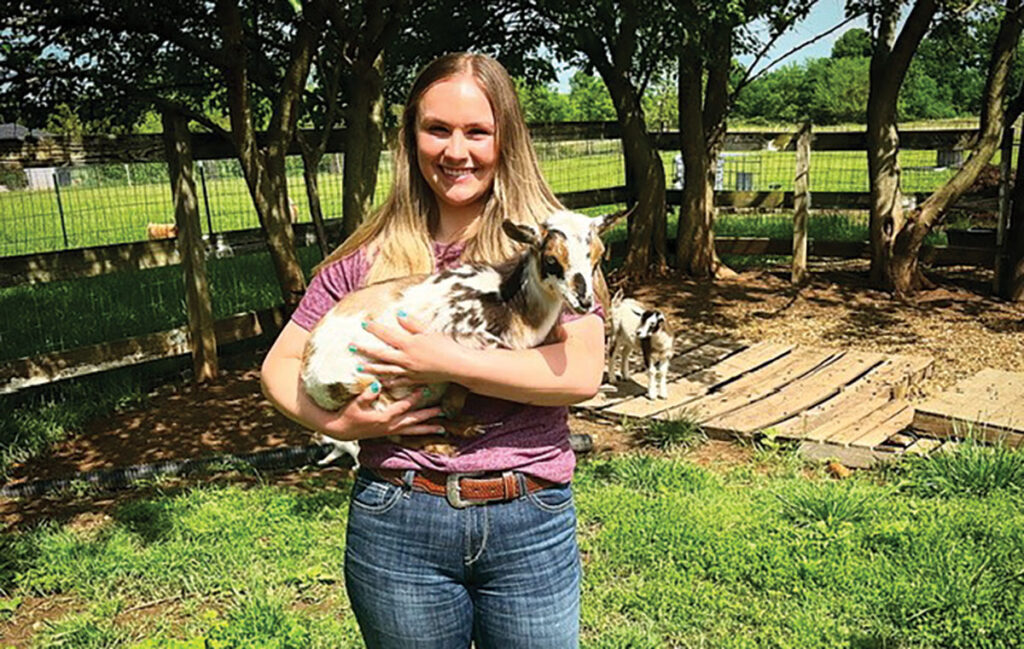 Addy Crocker, a Missouri State University student, along with the help of her parents, has started a small goat farm with big dreams for the future. Contributed Photo. 