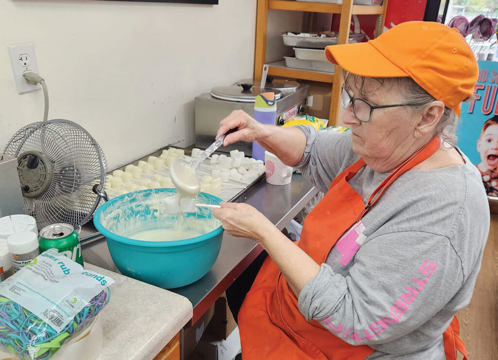Jenny White has been at Grandma’s for 35 years and worked with the original grandma, Grandma Bernice, who taught Jenny the secrets to Grandma’s sweet delights. Jenny is now the “grandma” of the shop. Contributed Photo. 