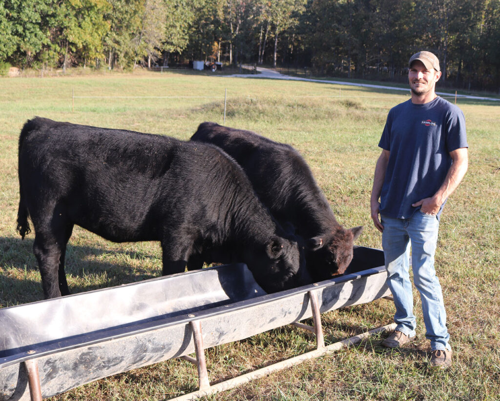 Tyler Pollock remembers being around cattle since he was 2 years old. Thirty-two years later, he is still in the cattle business, taking lessons from generations before and incorporating new ideas into his growing herd. Photo by Julie Turner-Crawford.