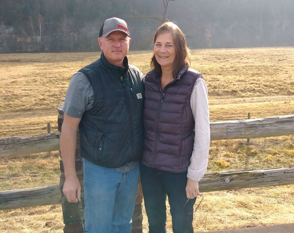 Jay and Christine Blackshear, with the help of their son, Joel, operate Mountain Range Farms in Compton, Ark., where they raise a small Kiko/Boer cross goat herd. Contributed Photo. 