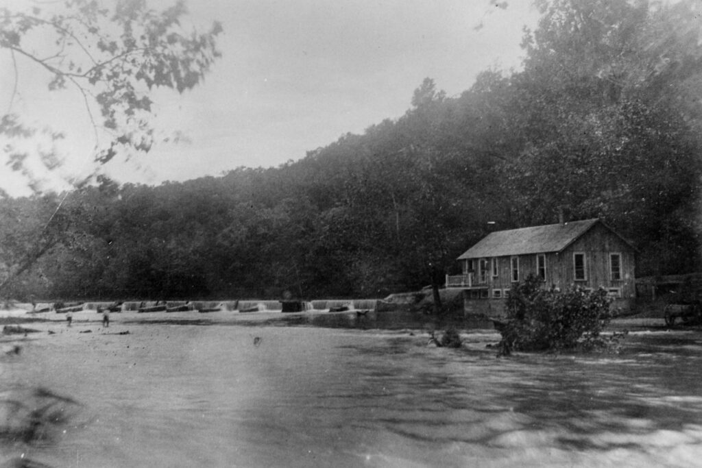 In 1900 according to a report in the Laclede County Sentinel, an area newspaper of the time, the Missouri Fish Commissioner had 40,000 mountain trout brought in from west of the Continental Divide and dropped into the Spring Branch, a tributary of the Niangua River on the Laclede-Dallas County line, outside what was then the village of Brice. Contributed Photo. 