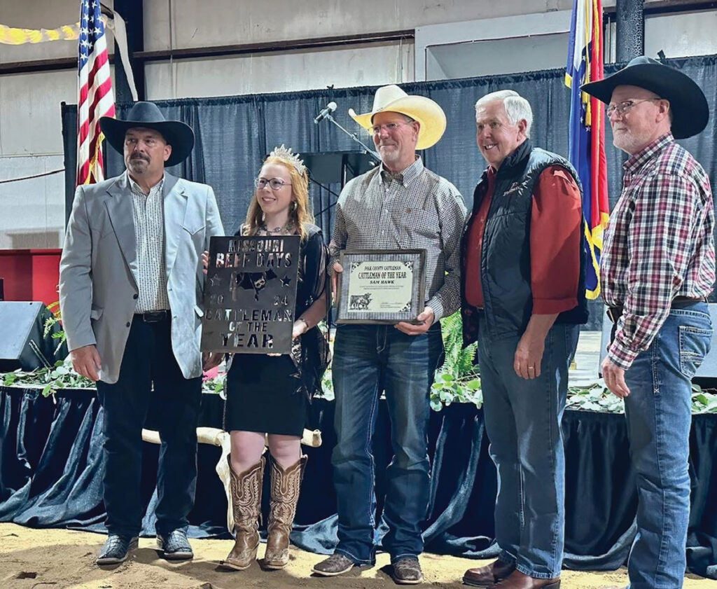  Nestled in the heart of the Missouri Ozarks, Hawk Angus Farm located in rural Polk County Missouri, stands as a testament to dedication and excellence in cattle breeding. Sam and his wife Bobby along with their sons, Logan, Reilly, Jake, Toby and Jackson have become a respected name in the agriculture community. Contributed Photo. 