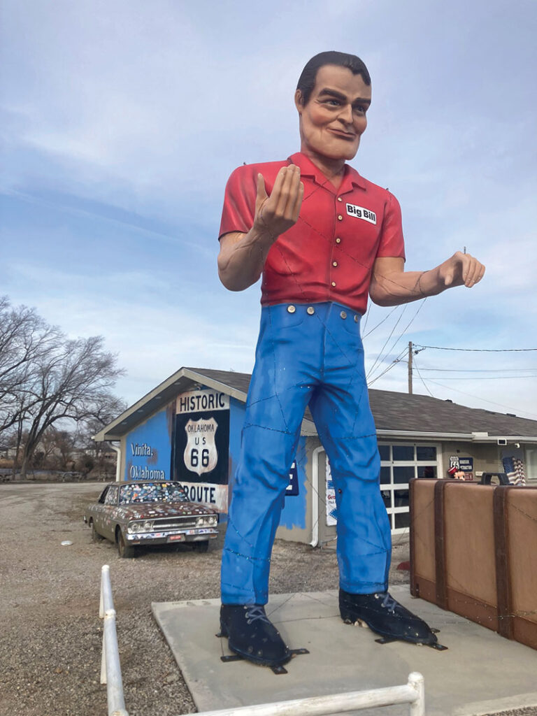 Speaking of fun photo opportunities throughout the restaurant inside and out, the 21 foot Muffler Man ended up returning to Hi-Way Cafe and was renamed Big Bill after her father. Photo by Debbie Elder.