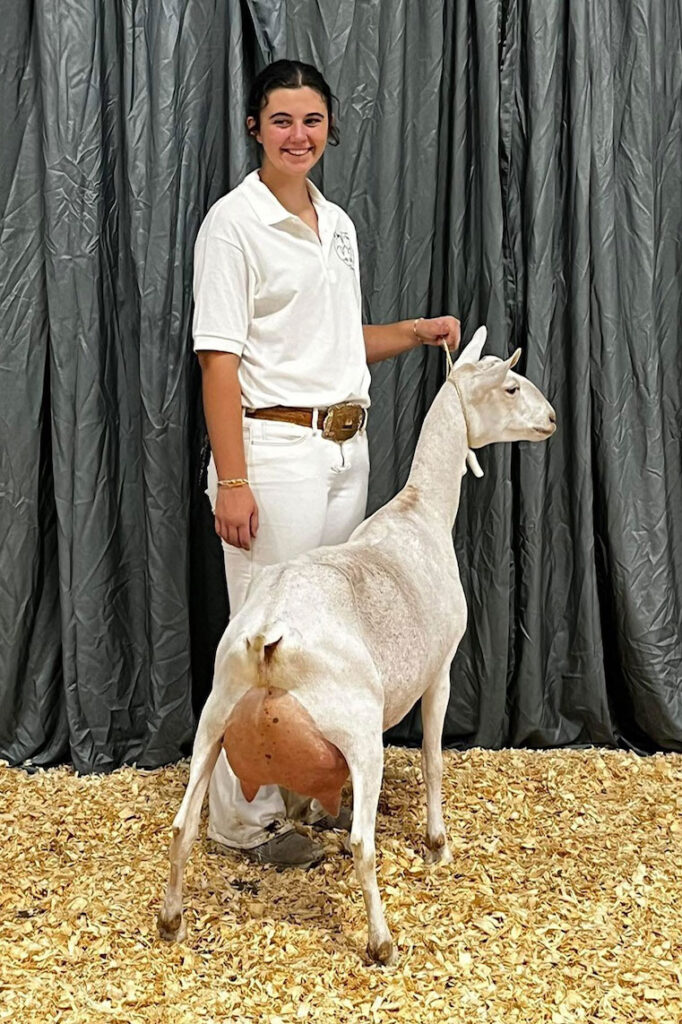 Burton’s oldest kids began showing 14 years ago when they were eight. Of their four kids, only 17-year-old Brianna is still at home, for now. But all the daughters still participate in dairy goat showing events.  Contributed Photo.