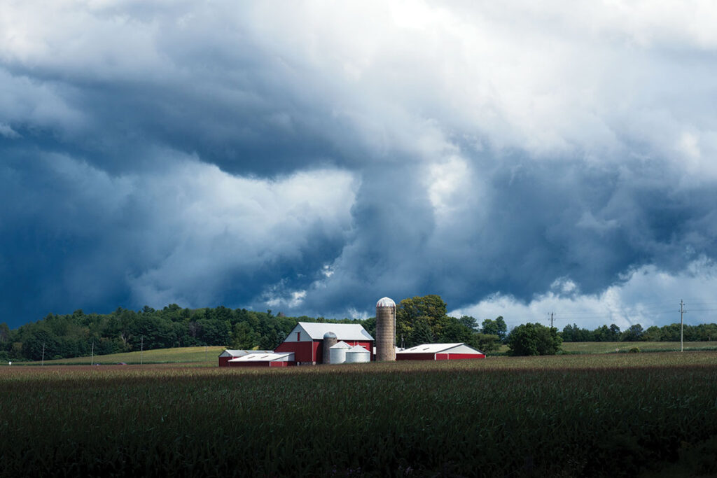 severe weather safety on the farm. Photo from envato.com by wirestock