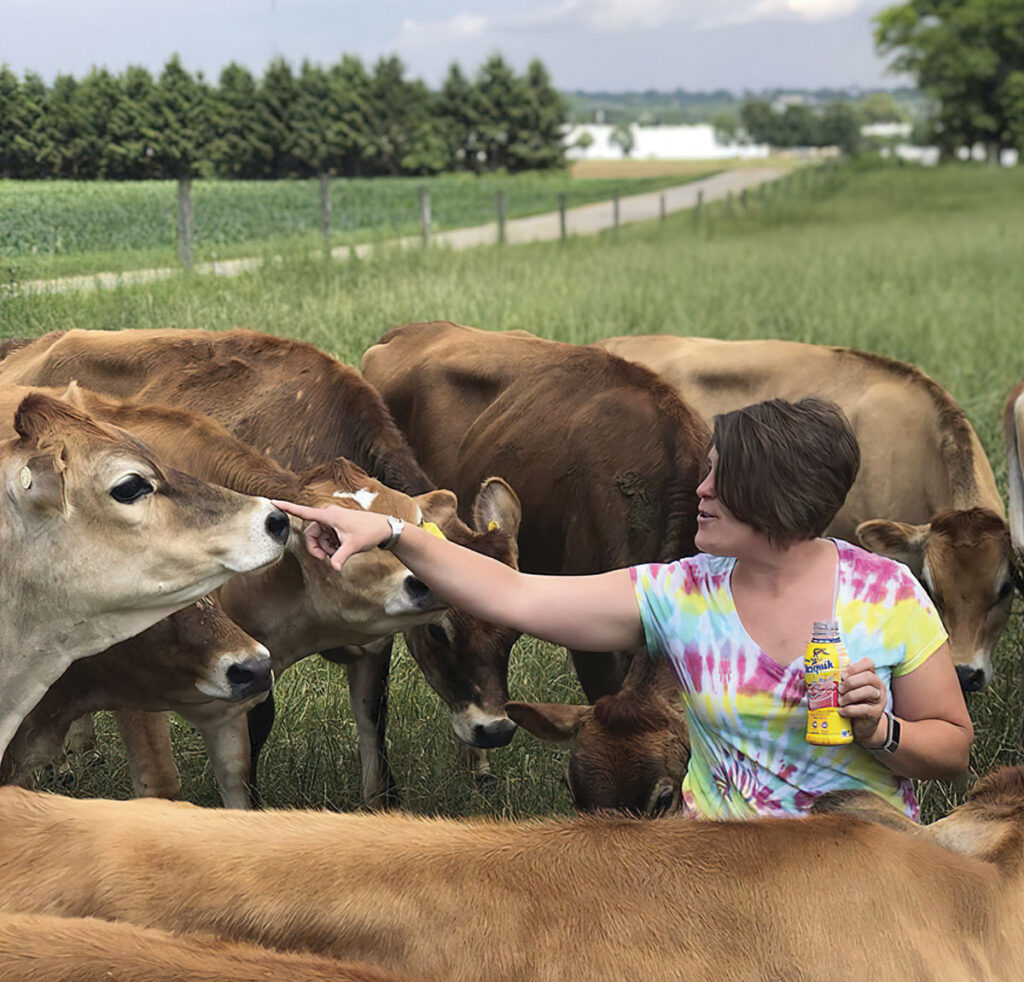 Reagan Bluel with her cattle. Submitted Photo. 