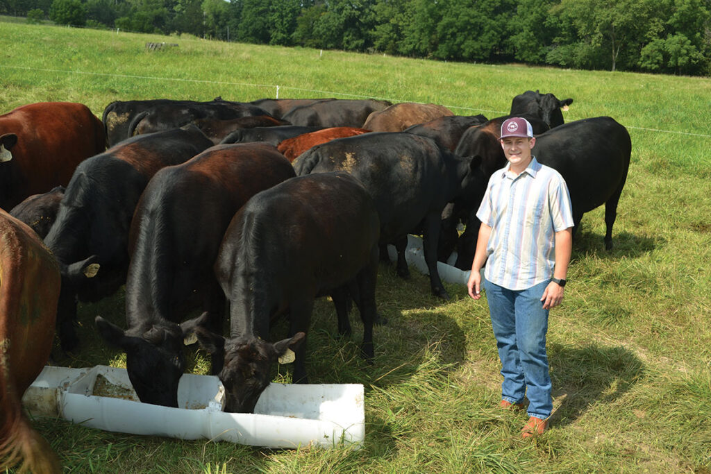 Garrett Dyer works with his parents and grandparents to produce cattle in a healthy, sustainable manner. Photo by Laura L. Valenti.