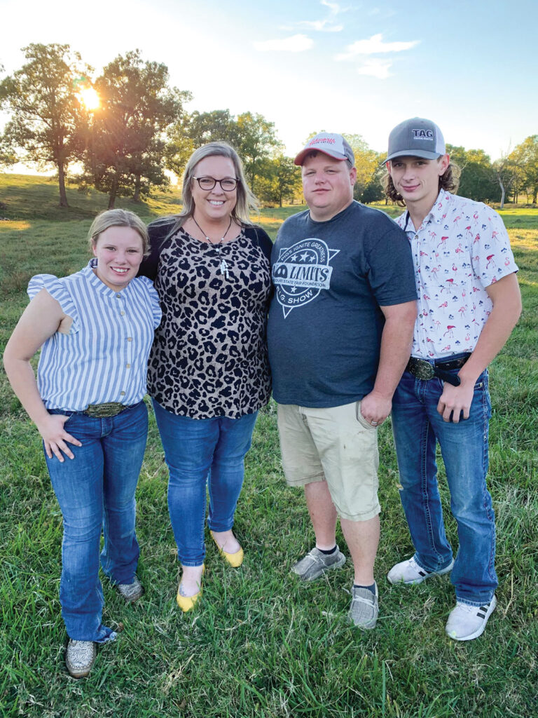 MKL Show Pigs began in 2015, but showing pigs is a family tradition for the Lettermans. Pictured, from left, are Lilly Letterman, Cathrin Letterman, Andrew Letterman and Kaden Roberts. Photo by Amanda Bradley.