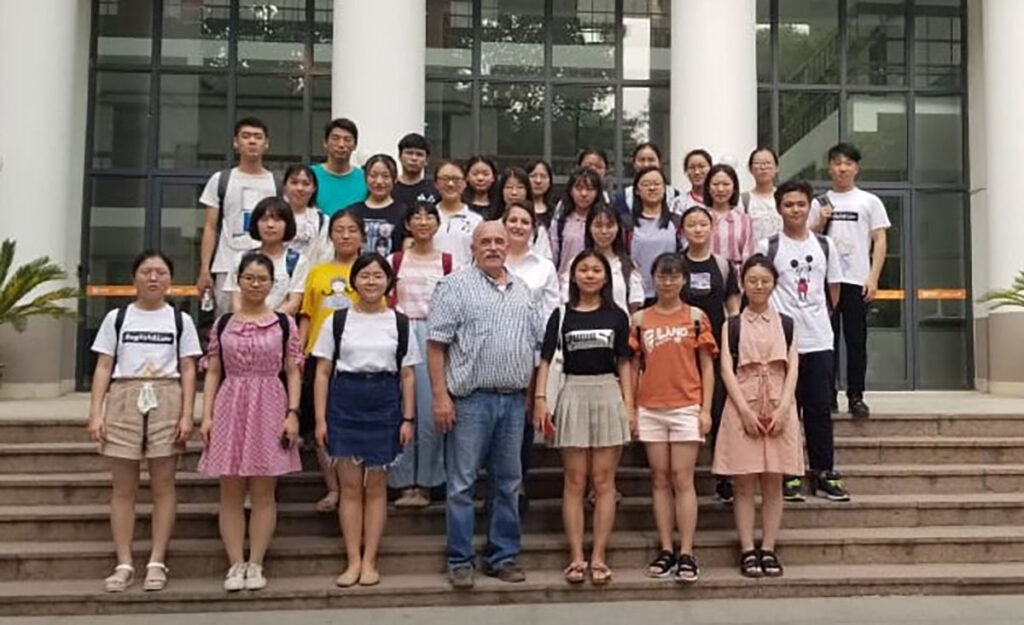 Jay Wilkins with his students at Shandong University in Jinan, China. Jay was an English instructor for 10 months. Submitted Photo. 