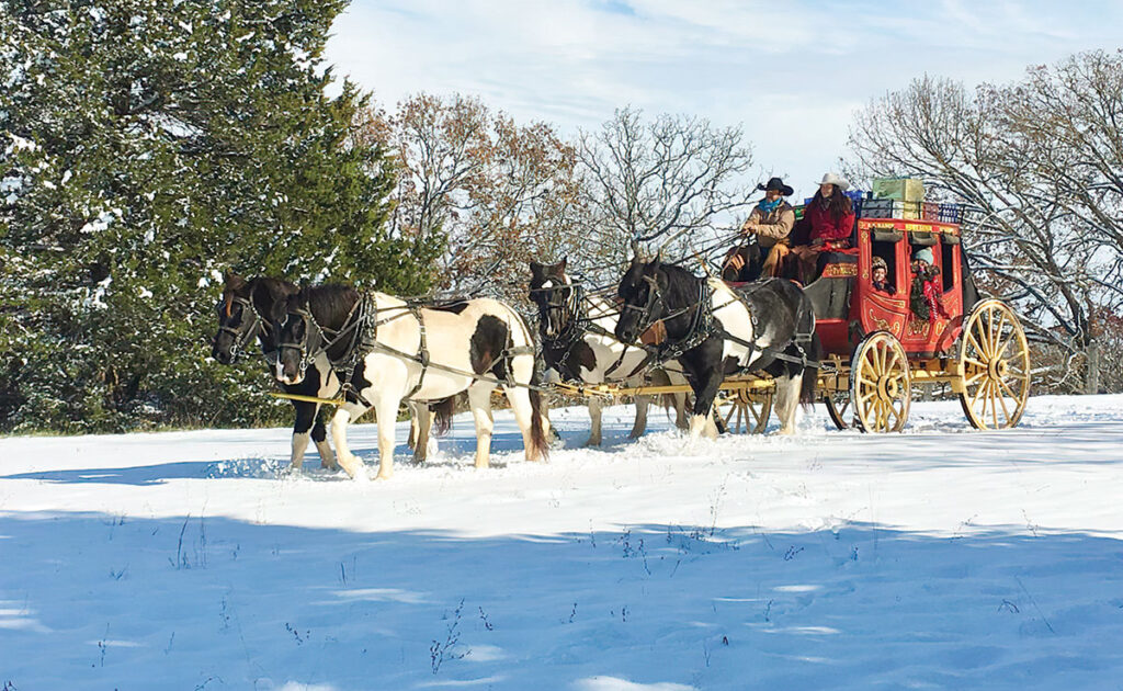 If there is enough snow fall, guest can enjoy an open sleigh ride. If weather doesn't permit sleigh rides, groups can ride in a stagecoach or covered wagon. Submitted Photo.