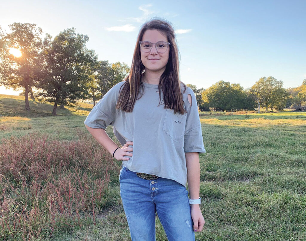 Adalee Letterman of Niangua, Missouri is a member of the Conway FFA Chapter. She is the daughter of Robbie and Ashlee Letterman. Photo by Amanda Bradley. 