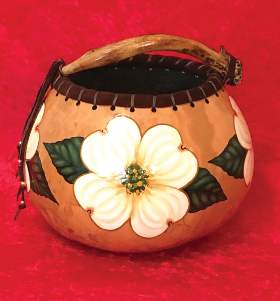 Verna Bates designed basket made from a gourd. Submitted Photo. 