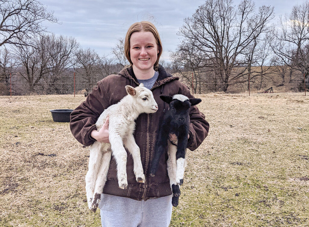 Grace Archer’s first experience with sheep was with a Dorper ewe she named Jolene. Today, Grace’s flock consists of both hair and wool sheep, which she sells to other breeders as replacements or through livestock markets. Photo by Sarah Teubner.