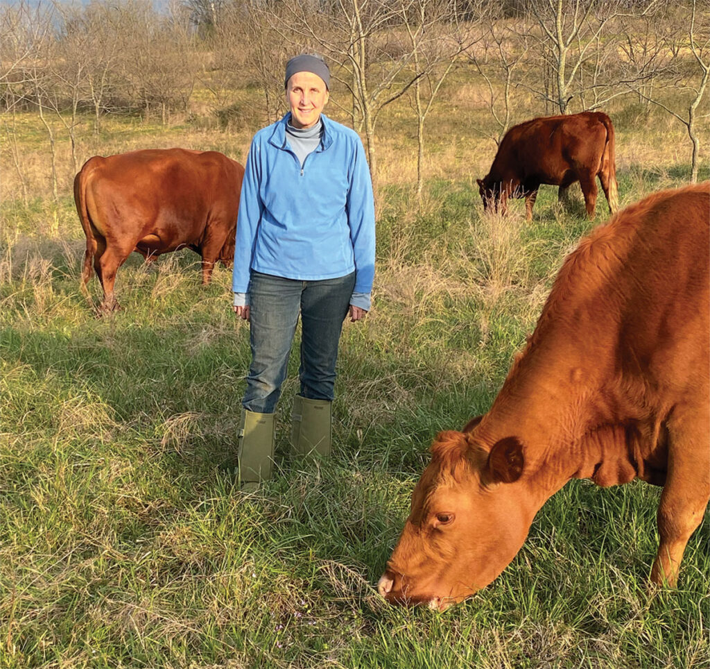 Julie Gahn works to promote diversity on her 130-acre Spring Forest Farm. Submitted Photo. 