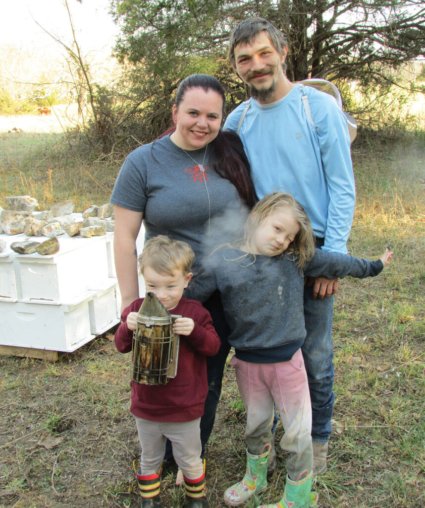 Anna Buckley-Schoelzel and her husband Corey  Schoelzel have 100 hives on their mini-farm near Cassville, Mo. Submitted Photo. 