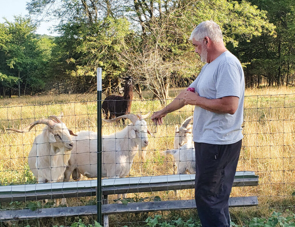 Gary Pearson has changed careers a number of times, and has now added sheep and goat production to his resume. Photo by Katrina Hine.