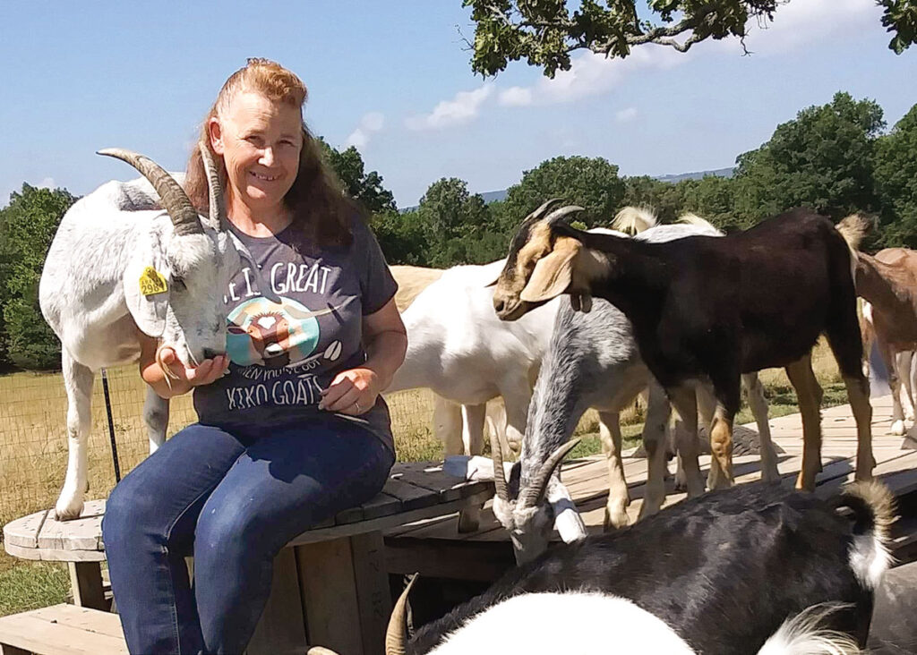 Gynna Southerland of Batesville, Arkansas says switching from horses to meat goats was the perfect option. Submitted Photo. 