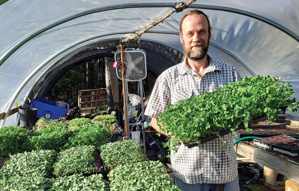 Randy Ferrell  began his microgreens operation for his own health, but soon expanded. Submitted Photo.