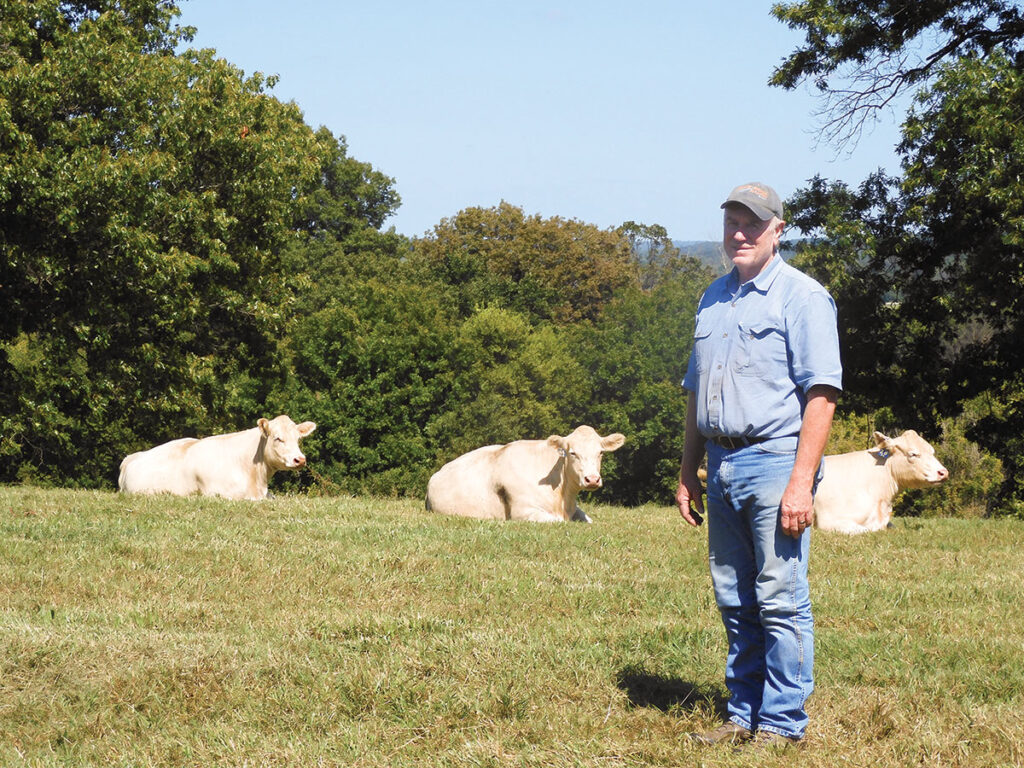Steve Smith began raising Charolais cattle in the early 1990s. Photo by Terry Ropp. 