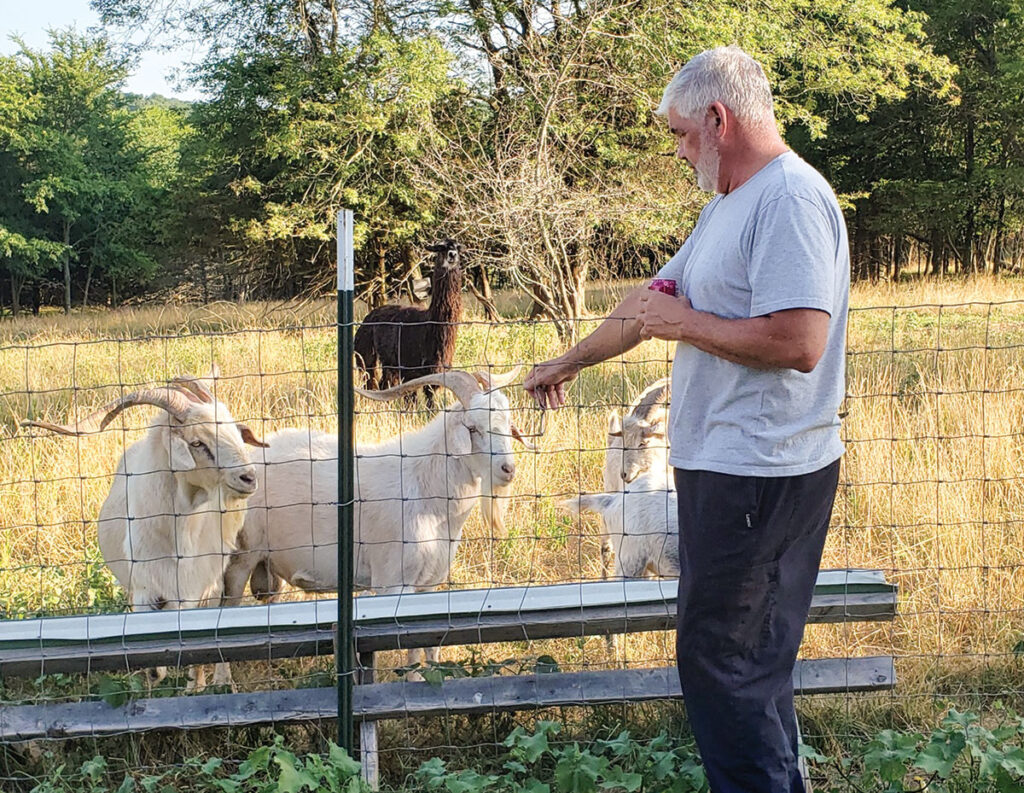 Gary Pearson has changed careers a number of times, and has now added sheep and goat production to his resume. Photo by Katrina Hine. 