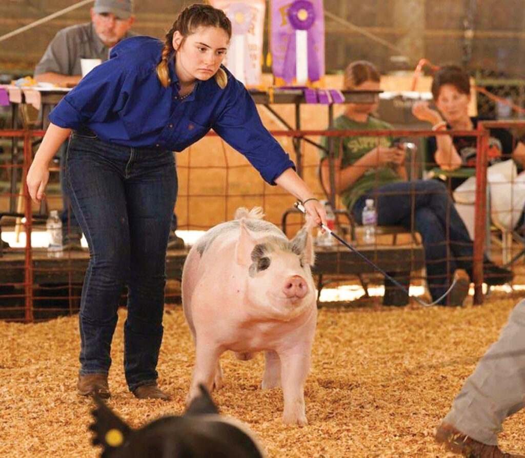 K'Dance Tharp of Muldrow, Oklahoma shows hogs and judge livestock. She is the daughter of David and Kristyle Tharp. Submitted Photo. 