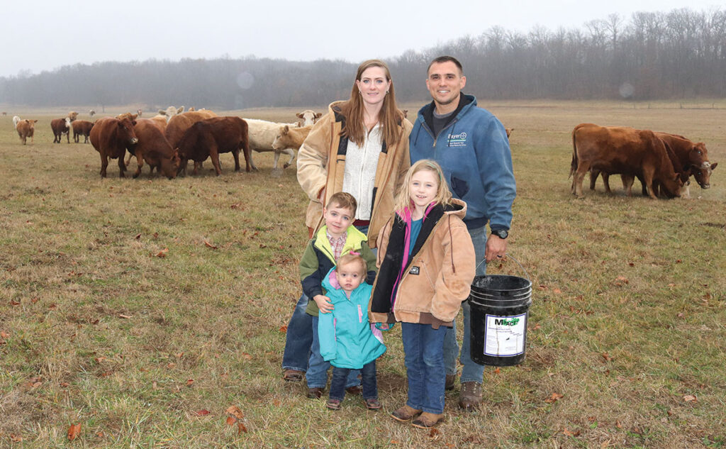 Dan and Shelby Wisner and their family raise cattle, goats, pigs and sheep, in addition to row crops. Photo by Julie Turner-Crawford. 
