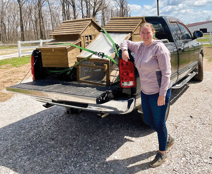 Eleni Parsons works with customers to experience poultry production with Hens at Home. Customers get all they need to start, including two or four hens, the coop and feed, as well as feeders, waterers and nesting straw. Contracts are month-to-month. Submitted Photo. 