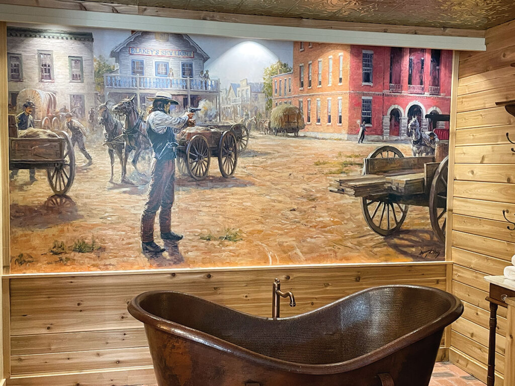 Western style bathroom at The Rail Haven Inn in Springfield, Missouri. Photo by Ruth Hunter. 
