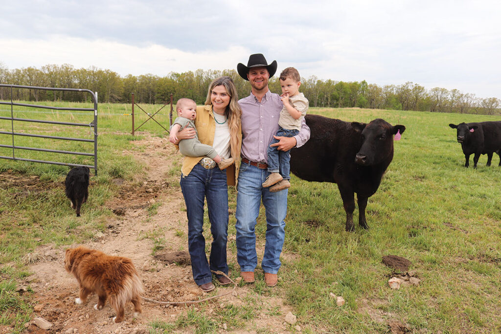 Ryan and Holly Shoffner, pictures with sons Rhett and Jack, focus on raising highly maternal Angus females. Photo by Julie Turner-Crawford.