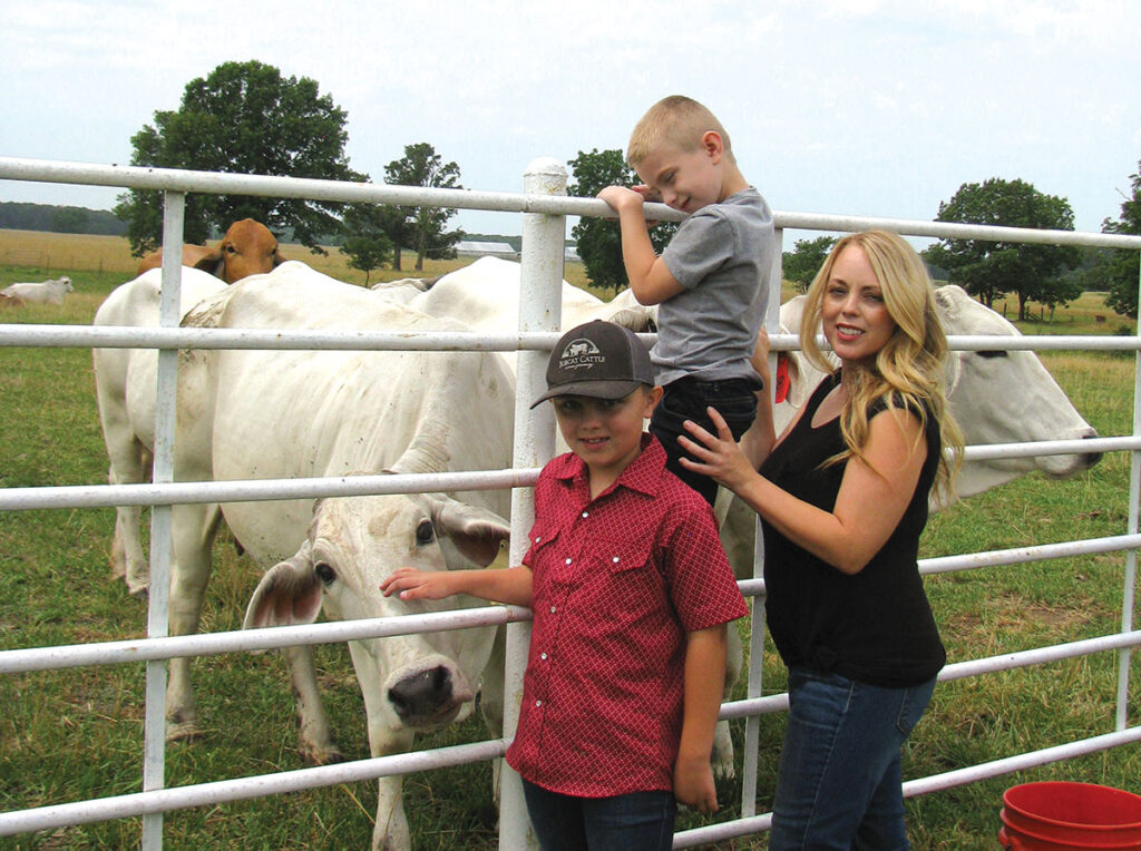 Owned and operated by Jody and Danielle Uchtman and their sons Paxton (10) and Preston (6), the 
 Bobcat Cattle Company farm is home to Brahman, Herefords, Black Herefords and Tiger Stripe cattle. Photo by Brenda Brinkley. 